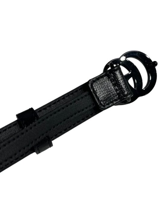 Gucci Belt Double Slim Leather Logo Black main image 7